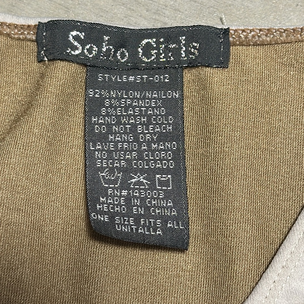 Soho Girls |‎ Tops | Gold and Tan Tank Top / OS fits all - Picture 4 of 7